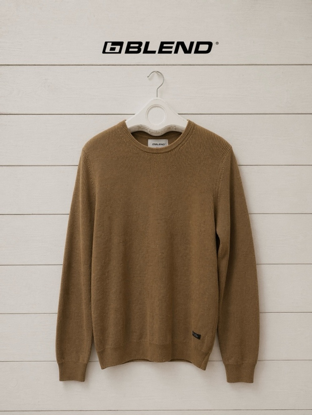 BLEND Brown Cotton Crewneck Sweater – Size XL